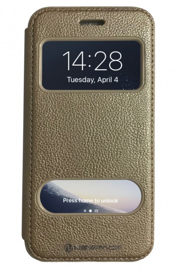 iPhone 7-8 Gizli Mıknatıslı Pencereli Magnum Kılıf Gold&hellip;