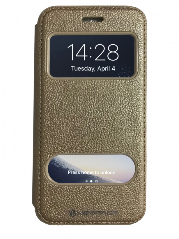 iPhone 7-8 Gizli Mıknatıslı Pencereli Magnum Kılıf Gold