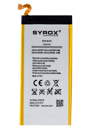 Syrox Samsung Galaxy A7 (BA700) Batarya 2300 mAh B175…