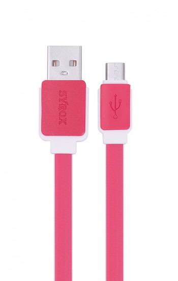 Syrox C63 Micro USB Şarj ve USB Data Kablosu Yassı 2.0A 1.2mt Kırmızı&hellip;