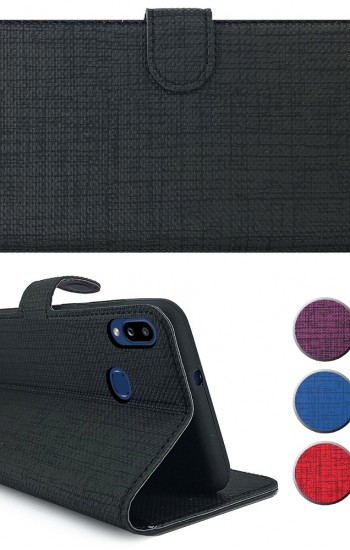 Huawei P Smart 2019 Kılıf FitCase Fabric Kapaklı Cüzdanlı&hellip;