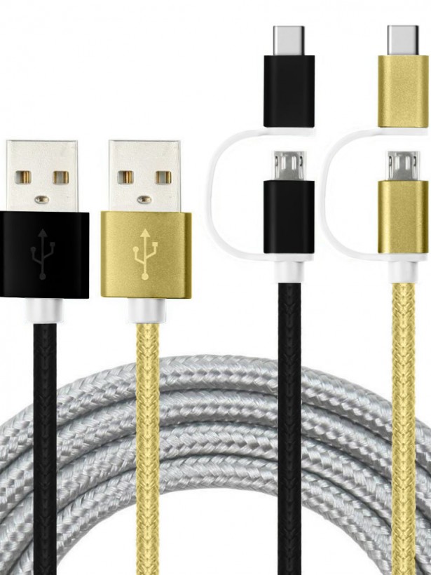 LinkTech K556 2in1 Micro USB + Type-C 1.2mt Şarj ve Data Kablosu