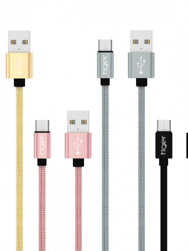 Tiger Micro USB 3.0A 1mt Örgü-Halat Hızlı Şarj USB Kablo TUC-A86