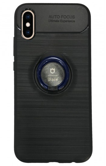 iPhone X / XS - New iFace Yüzük Tutuculu Arka Kapak Halka-Lacivert&hellip;