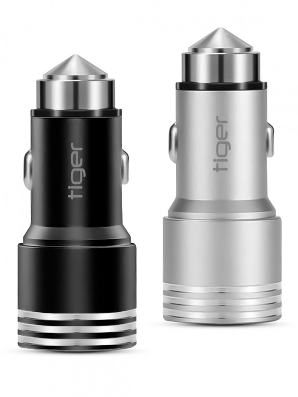 Tiger Metal Oto-Araç Şarj Adaptörü (Başlık) 2.4A Çift Girişli NT-014