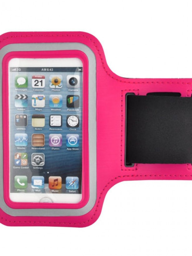 Kol Bantlı Pembe Spor Kılıf Universal 3.5 inçe Kadar Tüm Modellere Uyumlu Bisiklet Yürüyüş ve Koşu