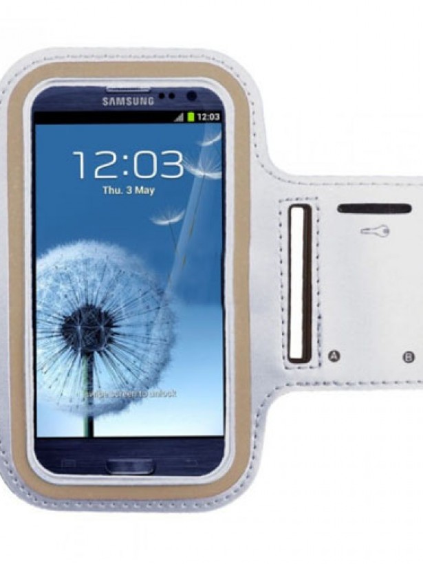 Kol Bantlı Beyaz Spor Kılıf Universal 3.5 inçe Kadar Tüm Modellere Uyumlu Bisiklet Yürüyüş ve Koşu