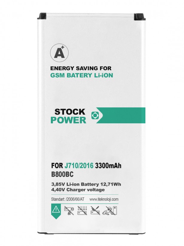 Stock Power Samsung Galaxy J7 2016 J710 Batarya 3300 mAh
