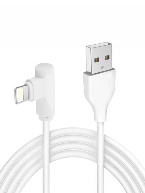 Mosidun Lightning Şarj ve Data Kablosu 3.1A 1.2mt D3 Beyaz (L-Type 90 Derece)