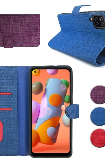 Huawei P40 Lite Kılıf FitCase Fabric Kapaklı Cüzdanlı&hellip;