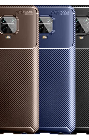 Xiaomi Redmi Note 9S / 9 Pro Kılıf Focus Carbon Desen Silikon Arka Kapak&hellip;