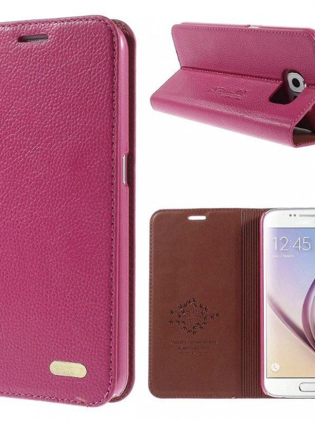 HTC One M8 KAIYUE Cüzdanlı Standlı Deri Kılıf Kırmızı