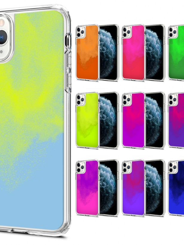 iPhone 12 Pro Max Kılıf Neon Likit Silikon Arka Kapak