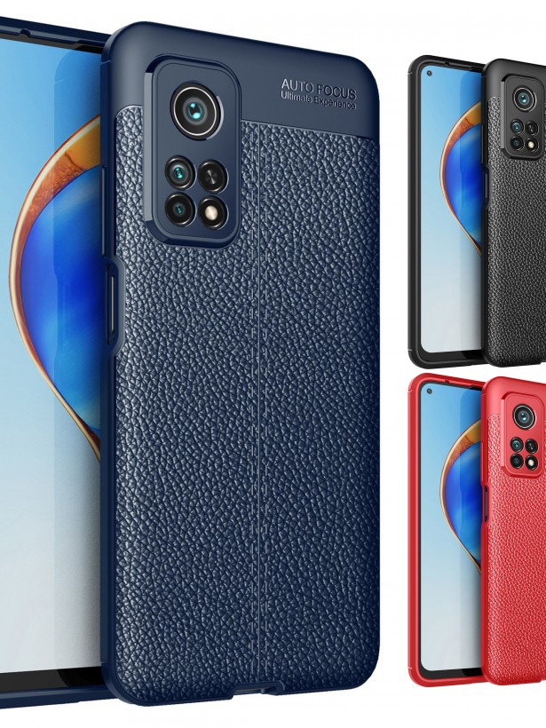 Xiaomi Mi 10T Pro Kılıf Focus Deri Desen Silikon Arka Kapak