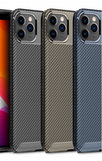 iPhone 11 Pro Kılıf Focus Carbon Desen Silikon Arka Kapak&hellip;