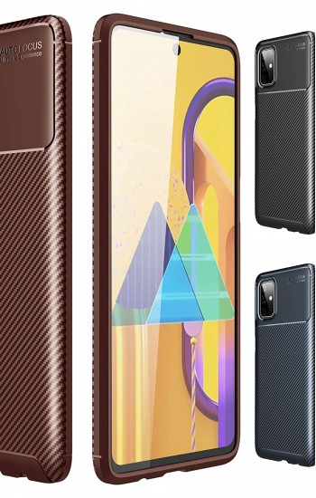 Samsung Galaxy M51 (M515) Kılıf Focus Carbon Desen Silikon Arka Kapak&hellip;