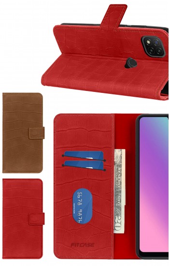 Xiaomi Redmi 9C Kılıf Kroko Desen Kapaklı Cüzdanlı&hellip;