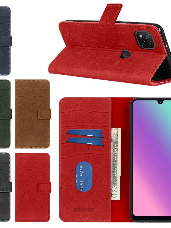 Xiaomi Redmi 9C Kılıf Kroko Desen Kapaklı Cüzdanlı&hellip;