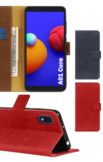 Samsung Galaxy A01 Core (A013) Kılıf Kroko Desen Kapaklı Cüzdanlı&hellip;