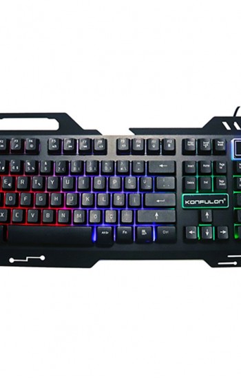 Konfulon V1 RGB Işıklı Metal Yüzey Kablolu Gaming Klavye&hellip;