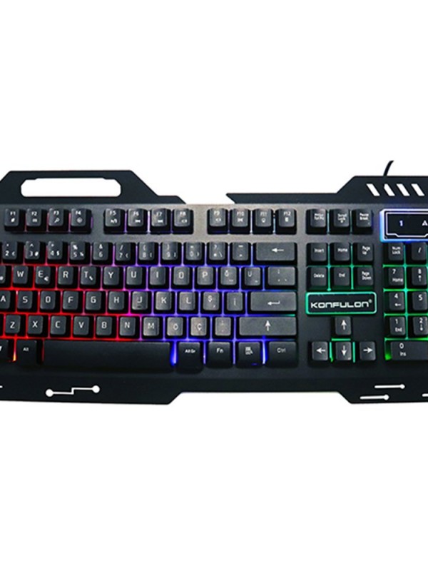 Konfulon V1 RGB Işıklı Metal Yüzey Kablolu Gaming Klavye