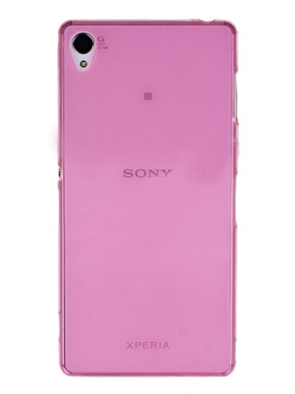 Sony Xperia Z3 Kılıf Soft Silikon Şeffaf-Pembe Arka Kapak&hellip;