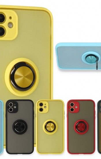 iPhone 11 Kılıf Montrea Ring Yüzük Stantlı Kapak&hellip;