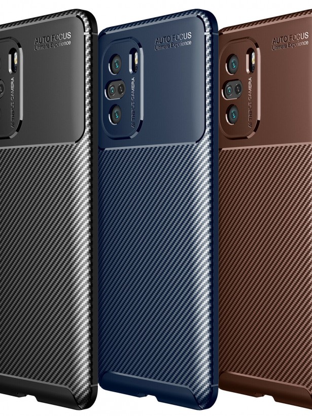 Xiaomi Poco F3 Kılıf Focus Carbon Desen Silikon Arka Kapak