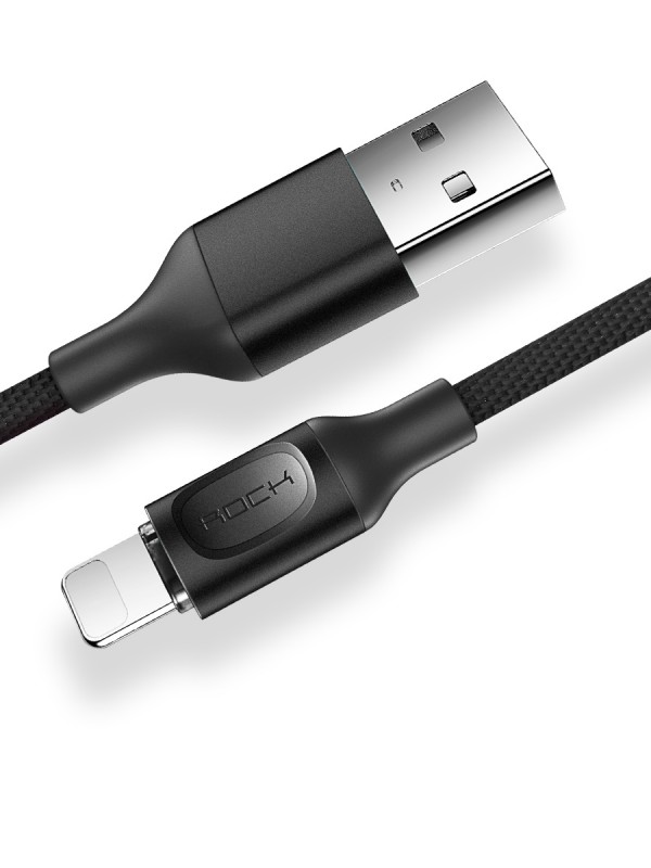 Rock Lightning Data/Şarj Kablosu Led Işıklı 1mt 2.1A (Akıllı Otomatik Bağlantı Kesme Patentli)