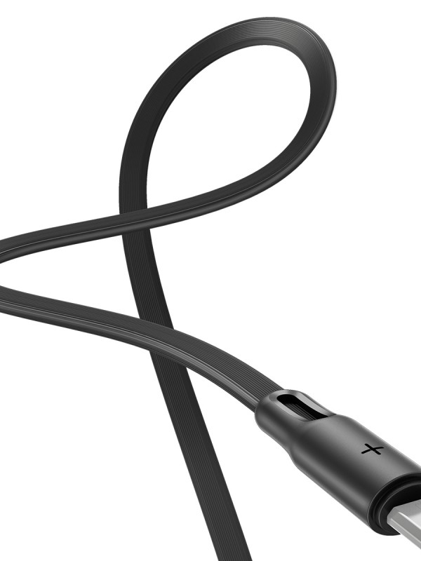 Rock S1 Micro USB Şarj ve Data Kablosu Flat Yassı 1mt 2A Siyah&hellip;