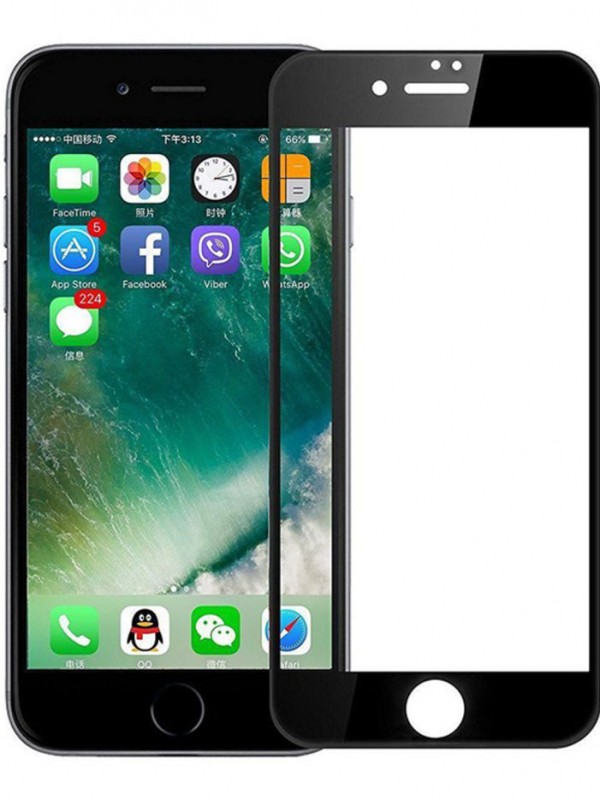 iPhone 7 / 8 Ekran Koruyucu 20D Temperli Ekstra Cam Siyah
