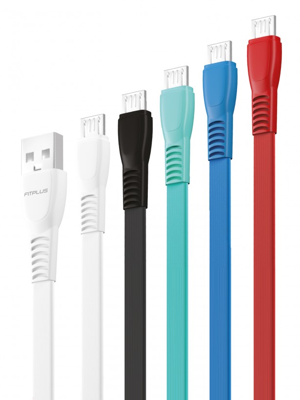 FitPlus Flat FS-401 Micro USB Data/Şarj Kablosu 2.4A 1mt