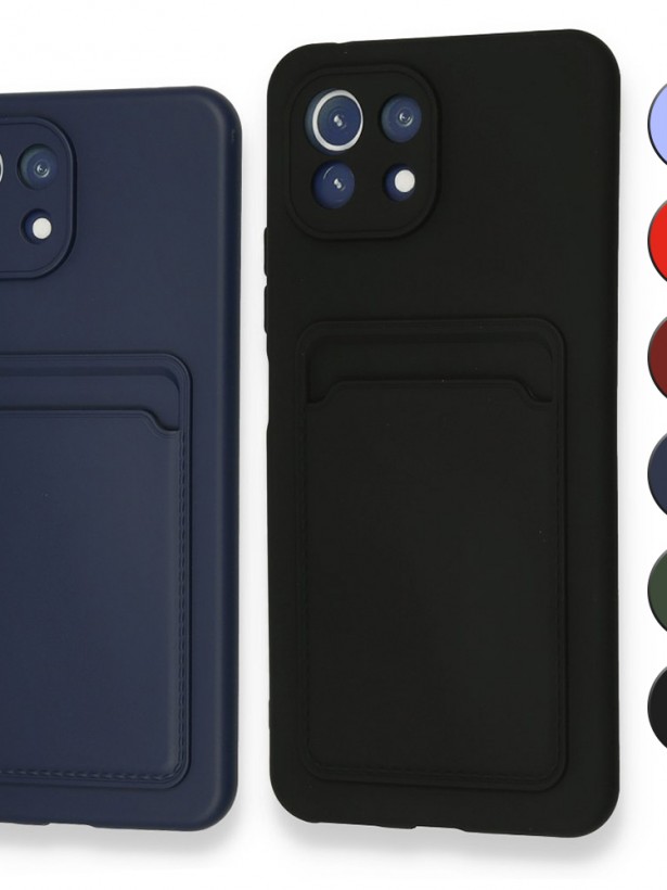 FitCase Xiaomi Mi 11 Lite Cardy Soft Kartlık Cepli Silikon Kapak