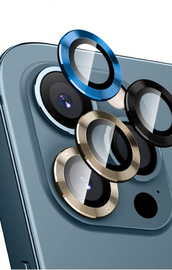 iPhone 13 Pro / 13 Pro Max Kamera Lens Koruyucu Cam Metal Kenarlı 3lü Se&hellip;