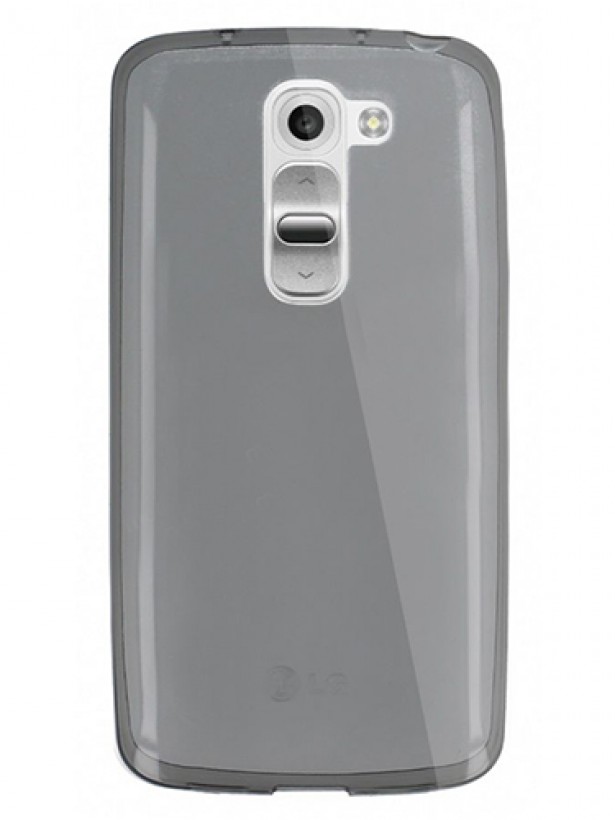 LG G2 Mini D610 Kılıf Soft Silikon Şeffaf-Siyah Arka Kapak