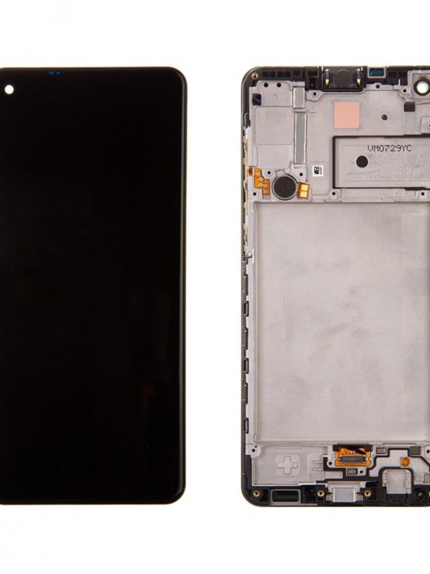 Samsung Galaxy A21s A217 LCD Ekran Dokunmatik Çıtalı Servis Orj - Siyah