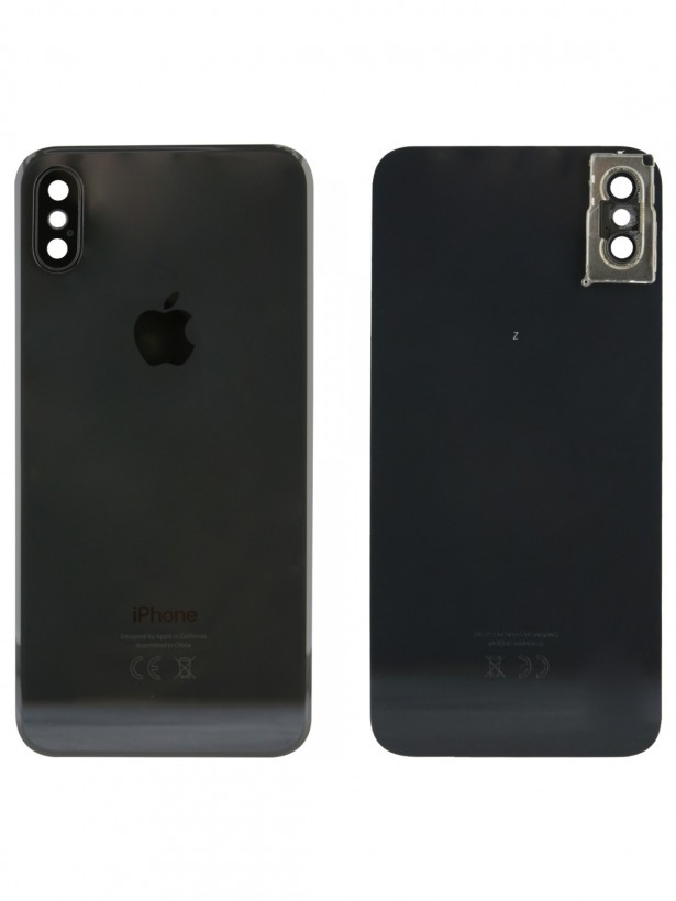 iPhone X Arka Kapak Batarya Pil Kapağı Lensli - Siyah