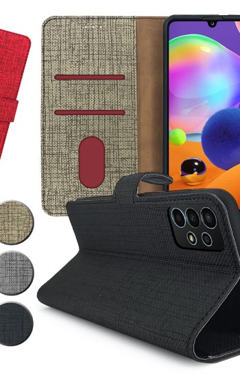 Samsung Galaxy A33 5G Kılıf FitCase Fabric Kapaklı Cüzdanlı&hellip;