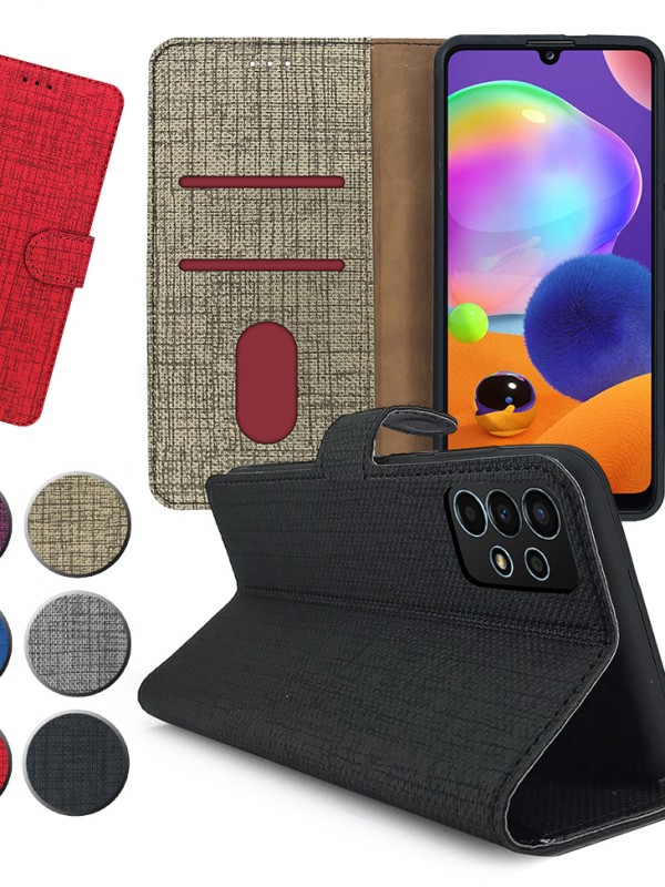 Samsung Galaxy A33 5G Kılıf FitCase Fabric Kapaklı Cüzdanlı&hellip;