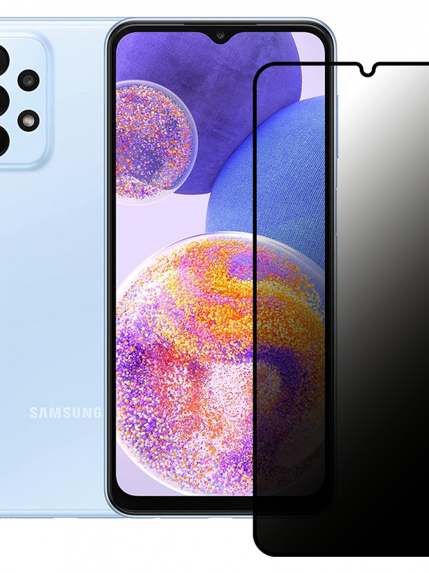 Samsung Galaxy A23 Hayalet Privacy Gizli Cam Ekran Koruyucu Siyah