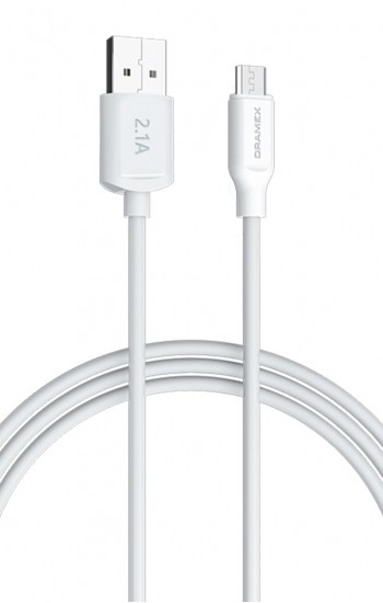 Dramex D21MK Micro USB Data/Şarj Kablosu 2.1A 1mt Beyaz&hellip;