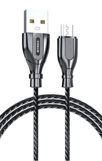 Syrox C121M Ultron Metal Örgü Micro USB Data/Şarj Kablosu 2.0A 1mt Siya&hellip;