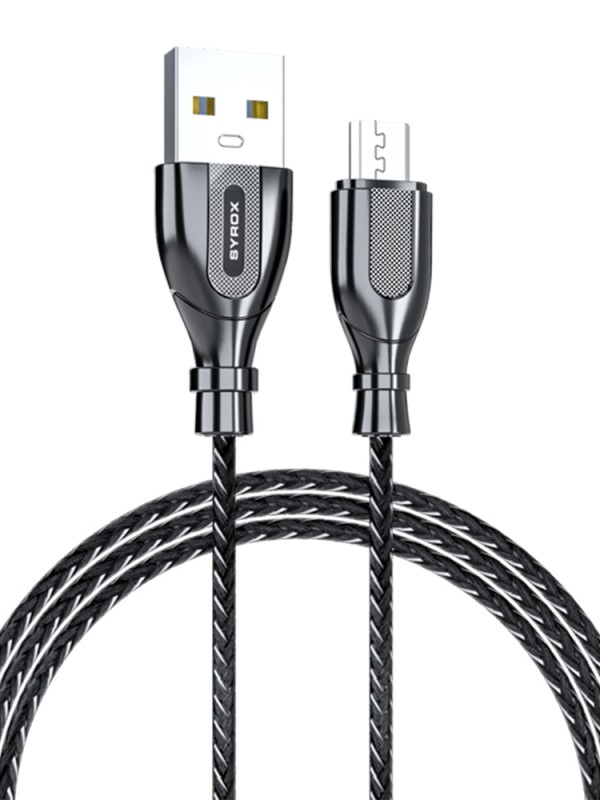 Syrox C121M Ultron Metal Örgü Micro USB Data/Şarj Kablosu 2.0A 1mt &hellip;