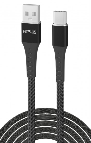 FitPlus Strong ST-113 Type-C Data/Şarj Kablosu 3A 1mt Örgü - Siyah&hellip;