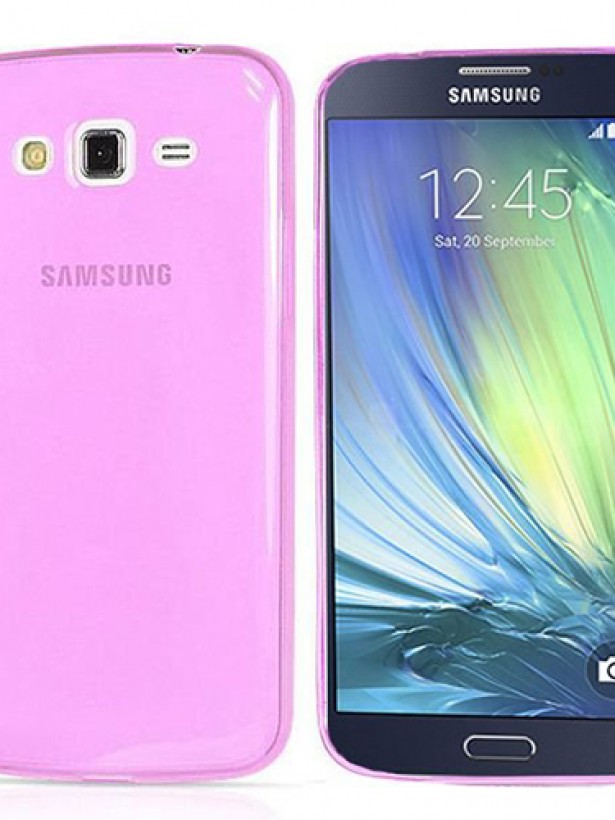 Samsung Galaxy A5 (A500) Kılıf Soft Silikon Şeffaf-Pembe Arka Kapak