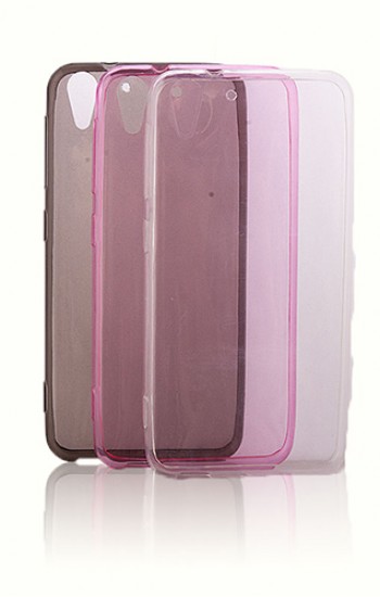 HTC Desire EYE Kılıf Soft Silikon Şeffaf-Pembe Arka Kapak&hellip;