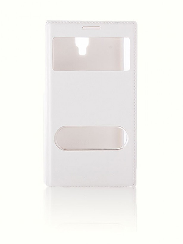 Samsung Note 3 Neo N7500 Dikişli Yan Kapaklı TPU Kılıf Beyaz