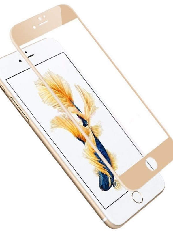 Bufalo iPhone 6-6s Metal Kenarlı Cam Ekran Koruyucu Gold&hellip;